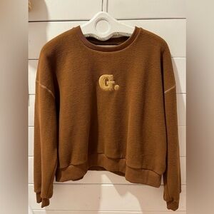GIRL CRUSH Brown Double Fleece Crewneck size M